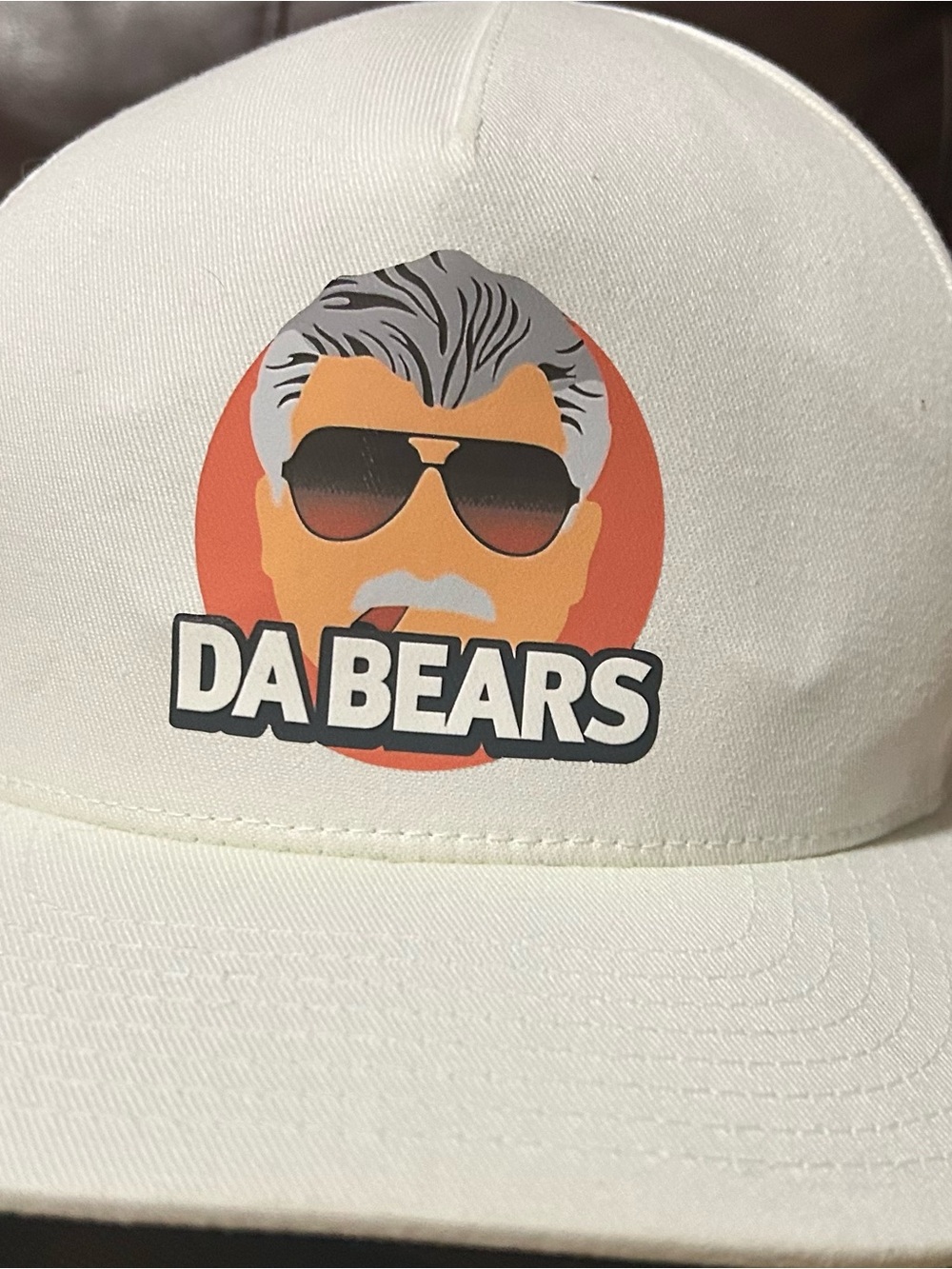 The Classic White 'DA BEARS' Graphic Baseball Cap (Coach Dick Butkus)